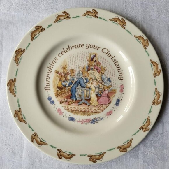 Bunnykins Celebrates Your Christening Plate - Picture 1 of 5
